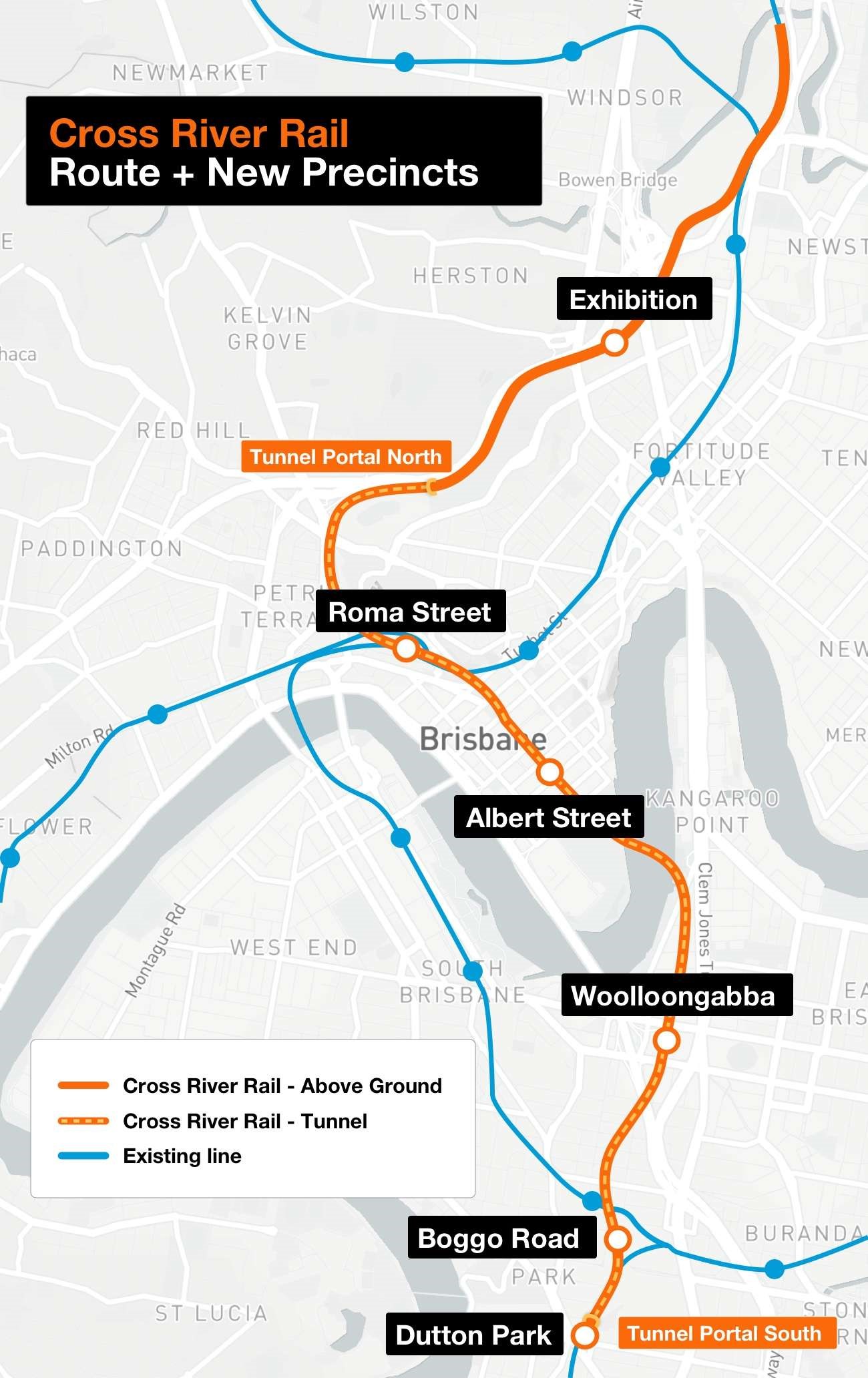 THE TUNNELS THAT WILL TRANSFORM BRISBANE map